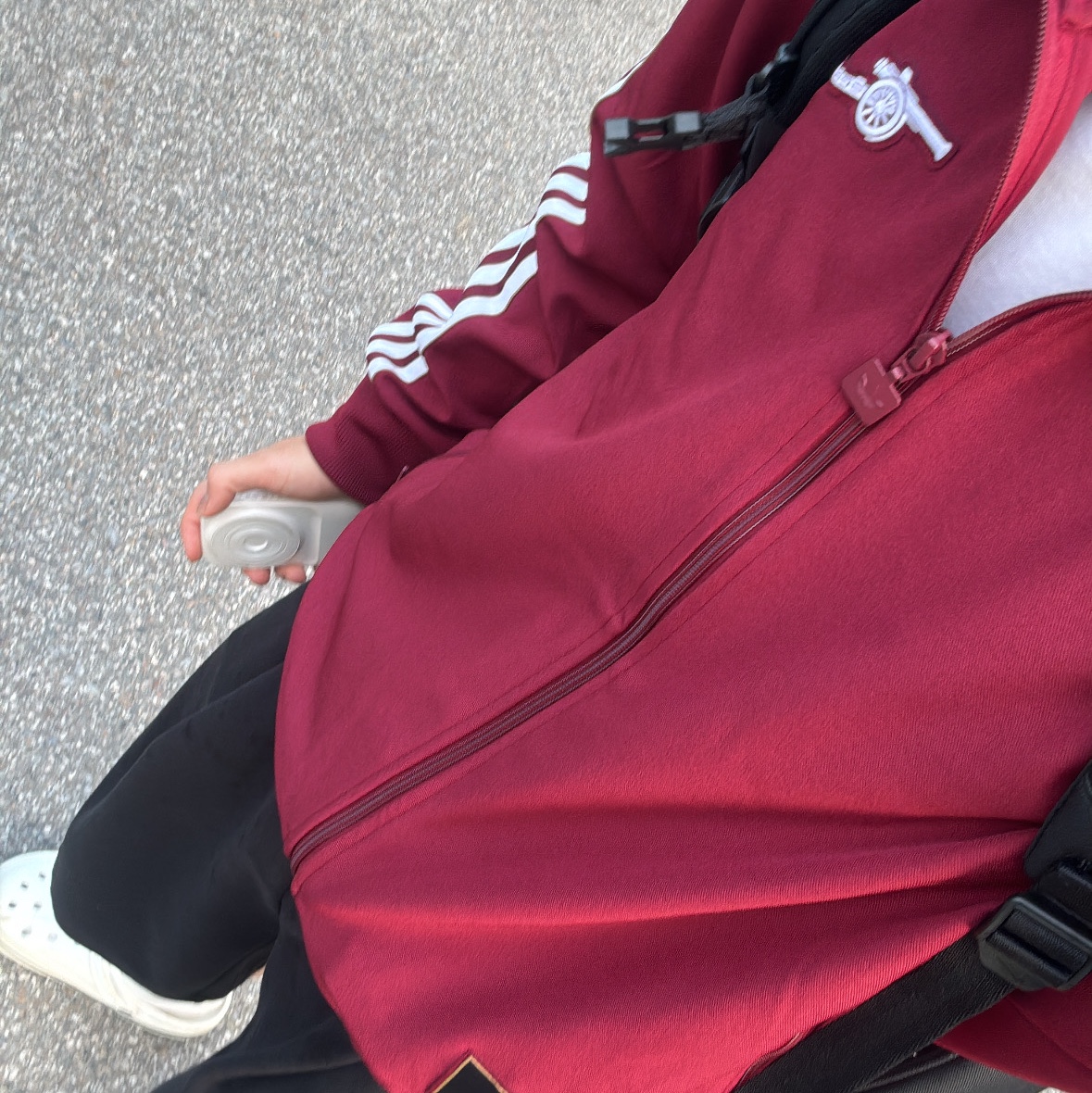 Adidas Arsenal Terrace Icon Track Top Team Coll Burgundy 2 - KR Sizing 착용 스타일