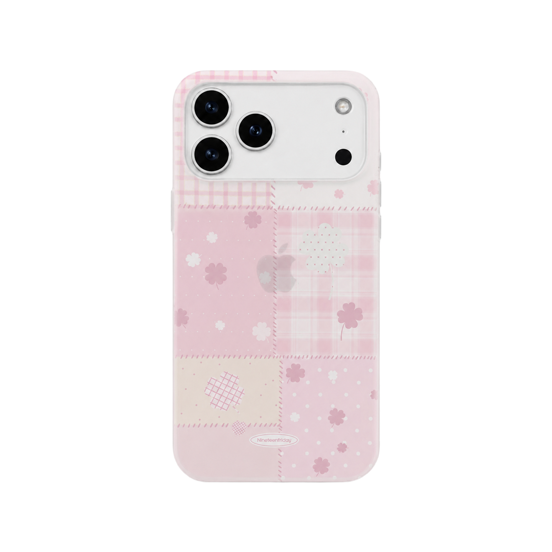 0097 NINETEENFRIDAY Four-leaf clover lucky patch Matte Case - Pink