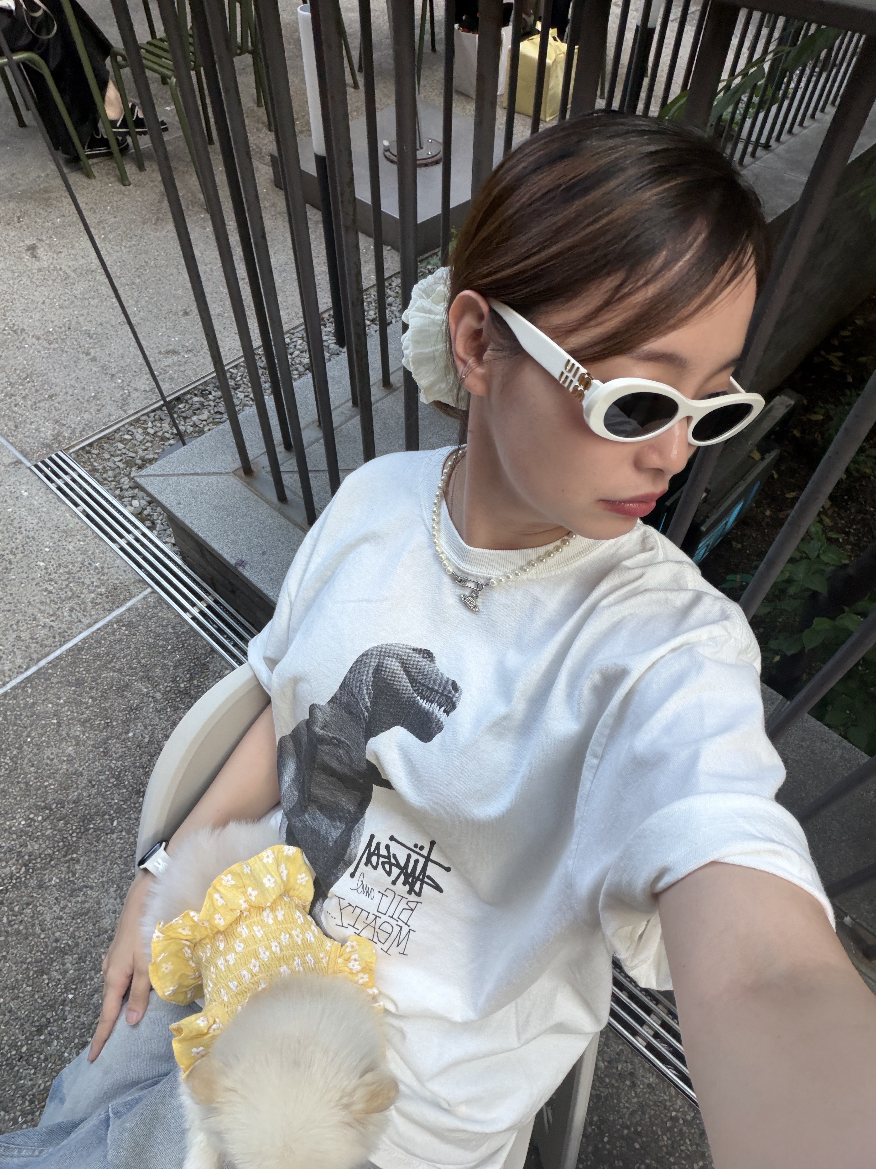 Miu Miu Miu Glimpse Sunglasses Chocolate Brown Lens, (W) Nike LD-1000 Lightning White 착용 스타일 - 8