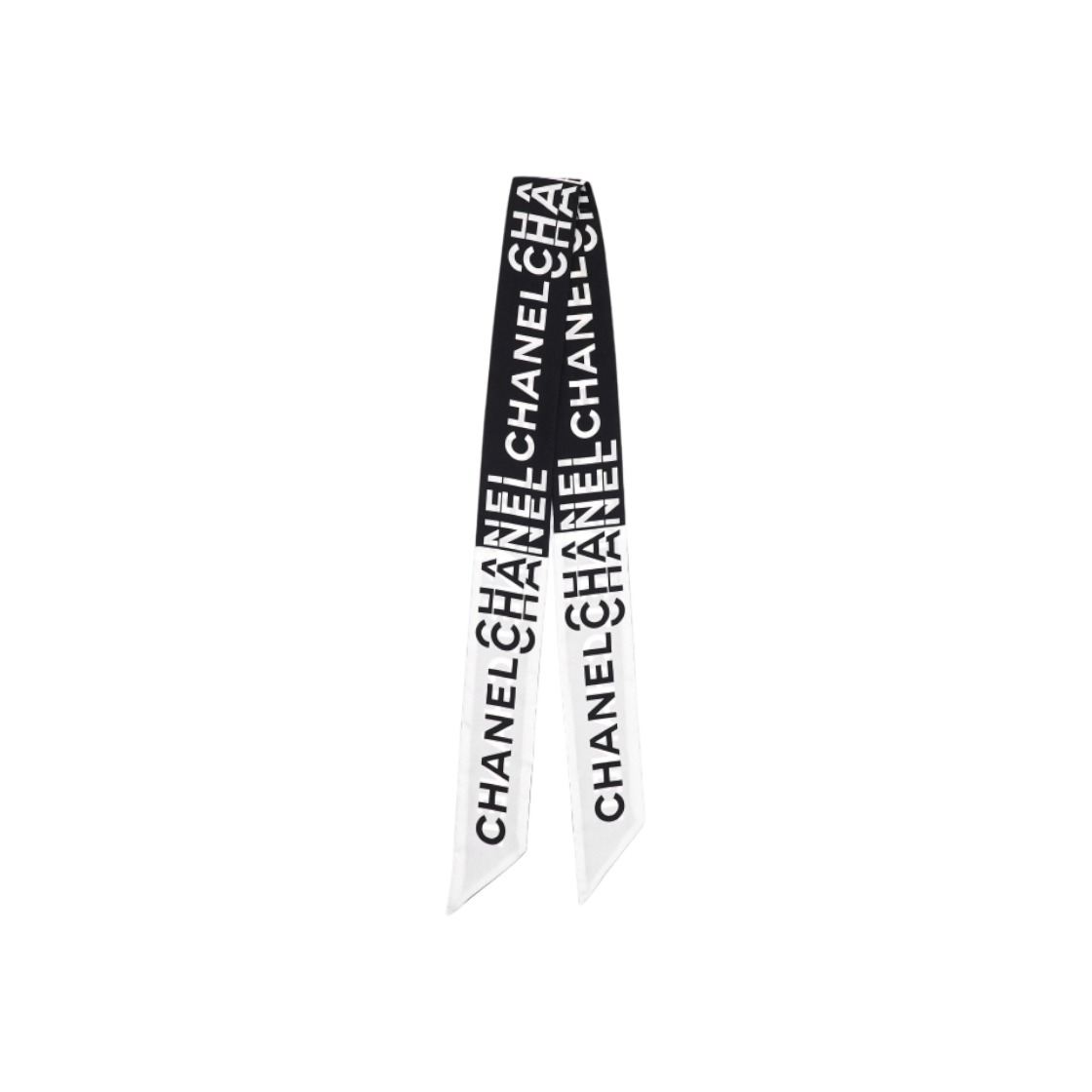 ITBI8JNP7FCF Chanel Black & White Logo Print Scarf