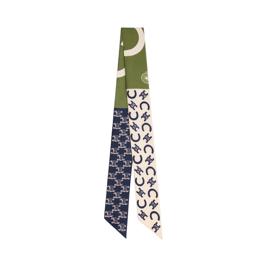 AA0A62W99-GJU3 (W) Celine Lavalliere in Silk Twill Green Blue