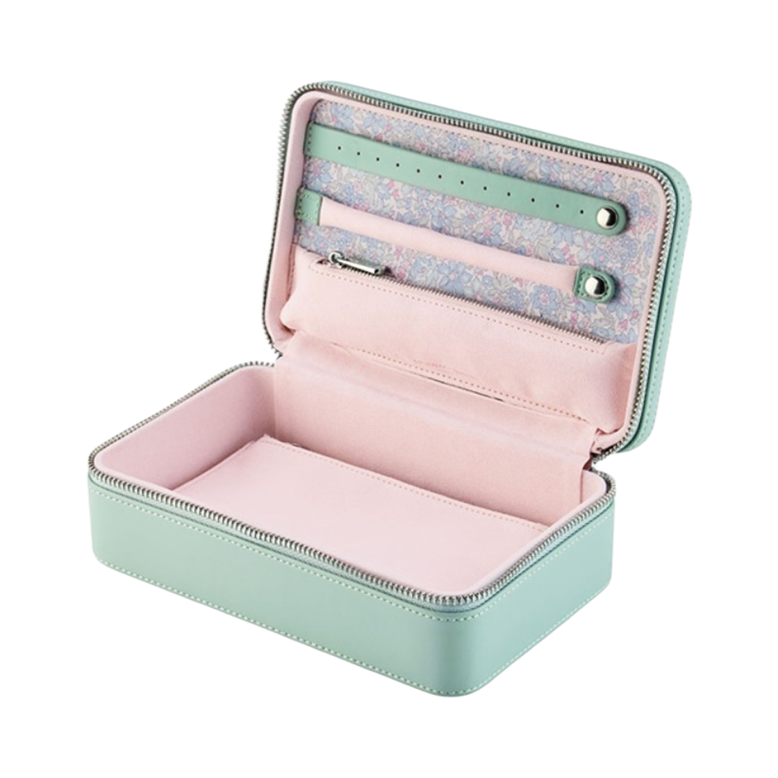 울프 1834 x 리버티 런던 미디움 쥬얼리 집 케이스 세이지 그린(Wolf 1834 x Liberty London Medium Jewelry Zip Case Sage Green) - 2