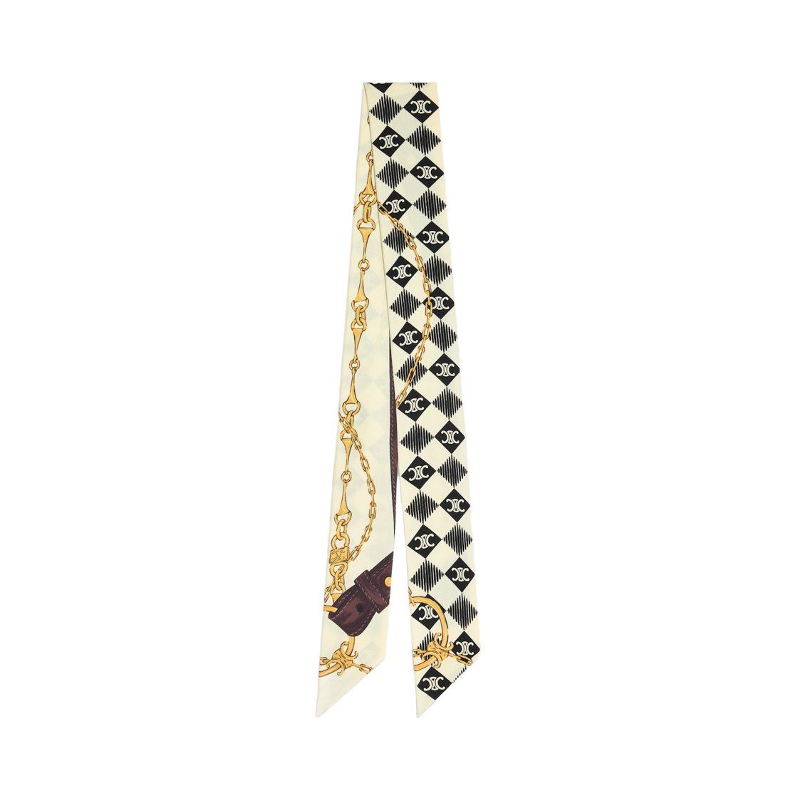 (W) 셀린느 라발리에르 실크 트윌 크림 브라운((W) Celine Lavalliere in Silk Twill Cream Brown) - 2