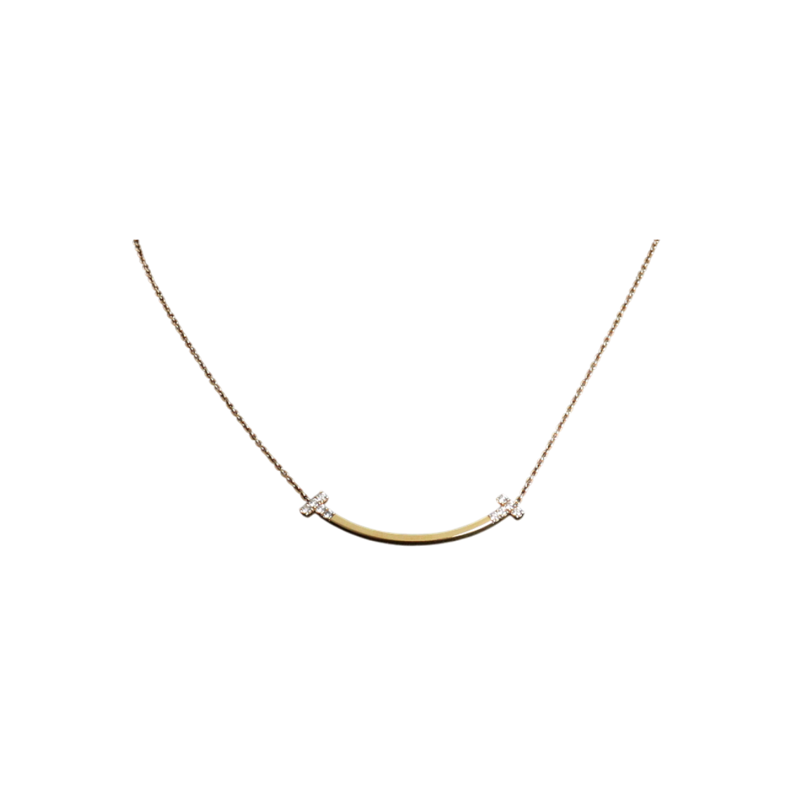 ITQ3DMW32AL6 Tiffany & Co. 18K Yellow Gold T-Smile Medium Pendant Necklace 10 Diamonds, 0.19 Carats