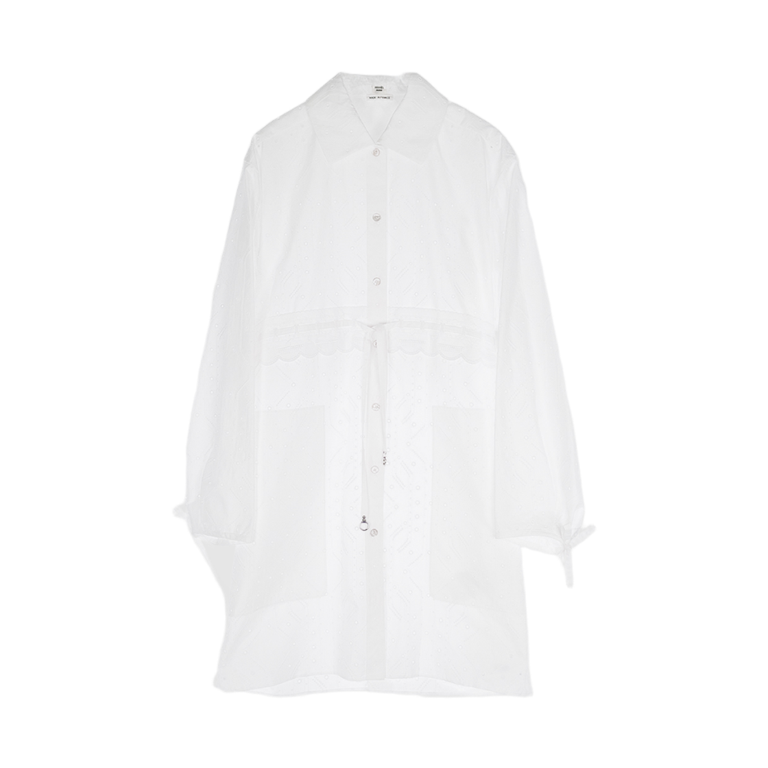 IT38VJ43IN3T Hermes Embroidered Drawstring Dress White