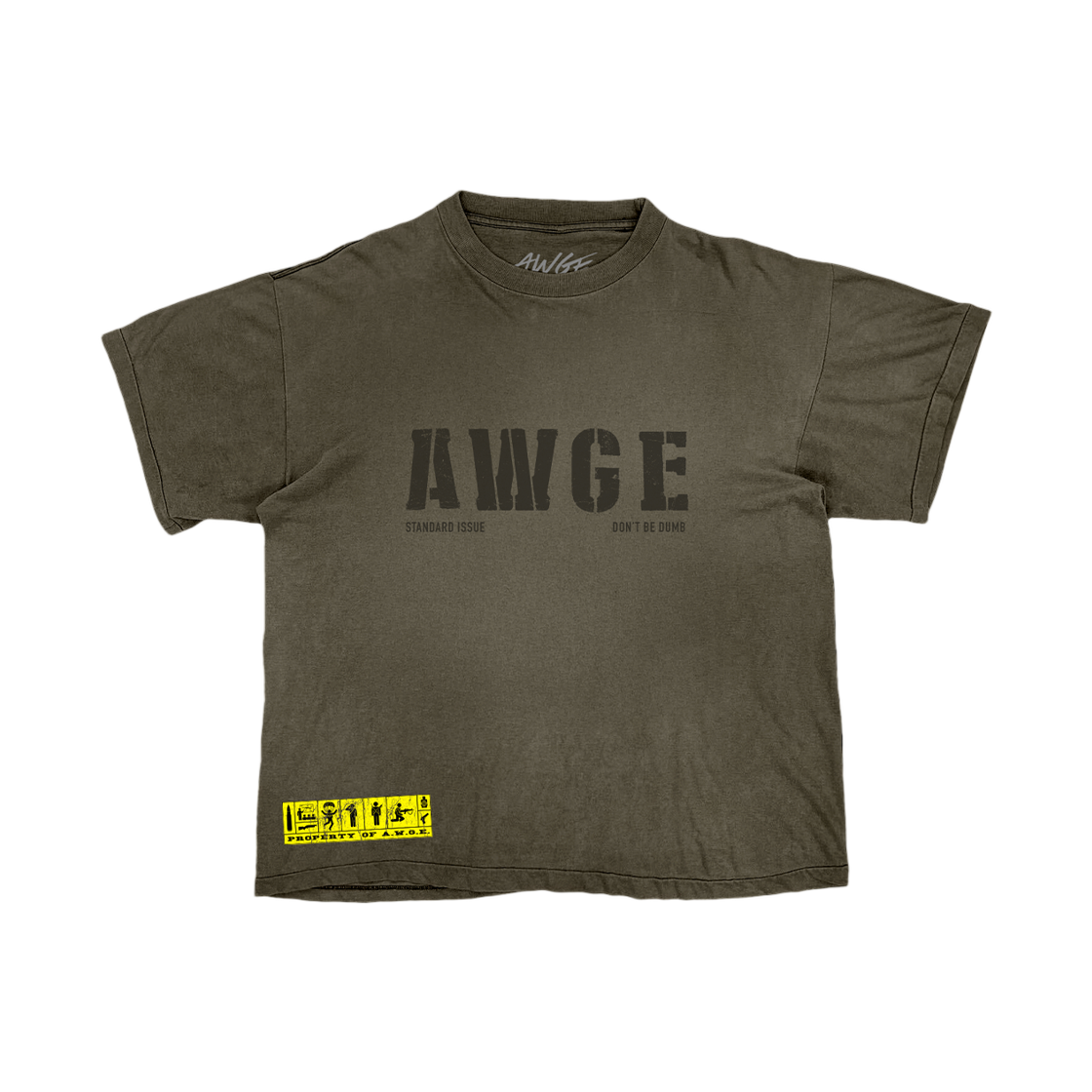 AWGE 돈 비 덤 투어 프리티 플라코 티셔츠 카키(AWGE Don't Be Dumb Tour Pretty Flacko T-Shirt Khaki)