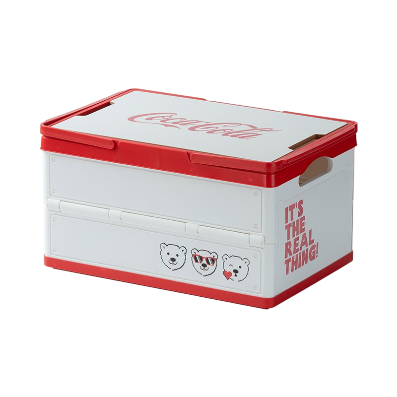 코카콜라 시그니처 폴딩 스토리지 박스 감성 캠핑 수납함 30L 화이트 CO-WSN01-W(Coca-Cola Signature Foldable Camping Storage Box 30L - White (CO-WSN01-W))