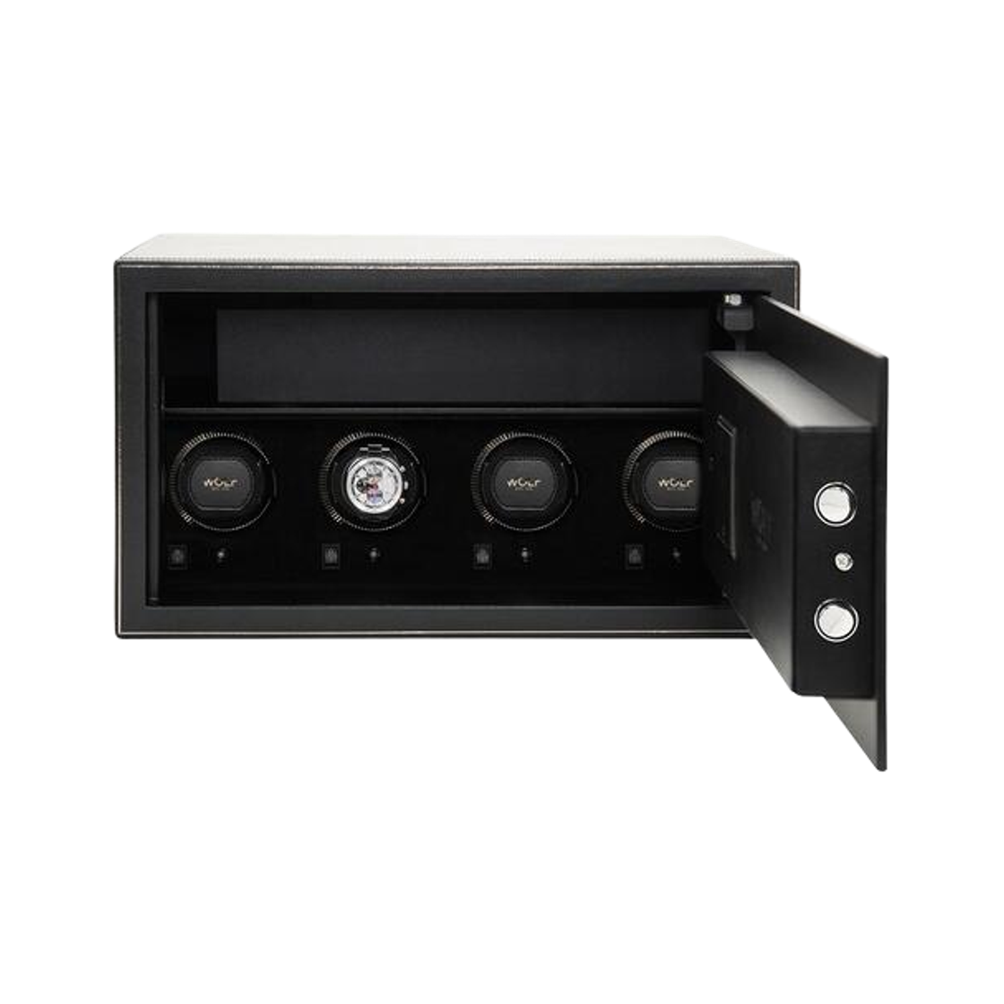 울프 1834 덴 4 피스 워치 와인더 세이프 블랙(Wolf 1834 The Den 4 Piece Watch Winder Safe Black) - 2