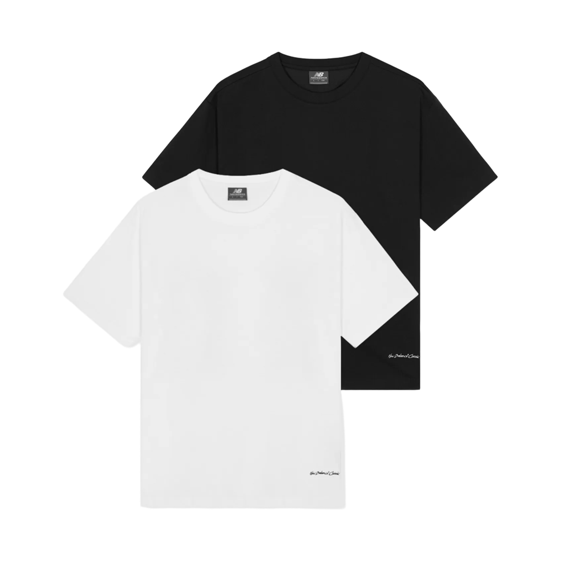 NBNEG3A053-99 New Balance Essential Short Sleeve T-Shirt White Black (2 Pack)