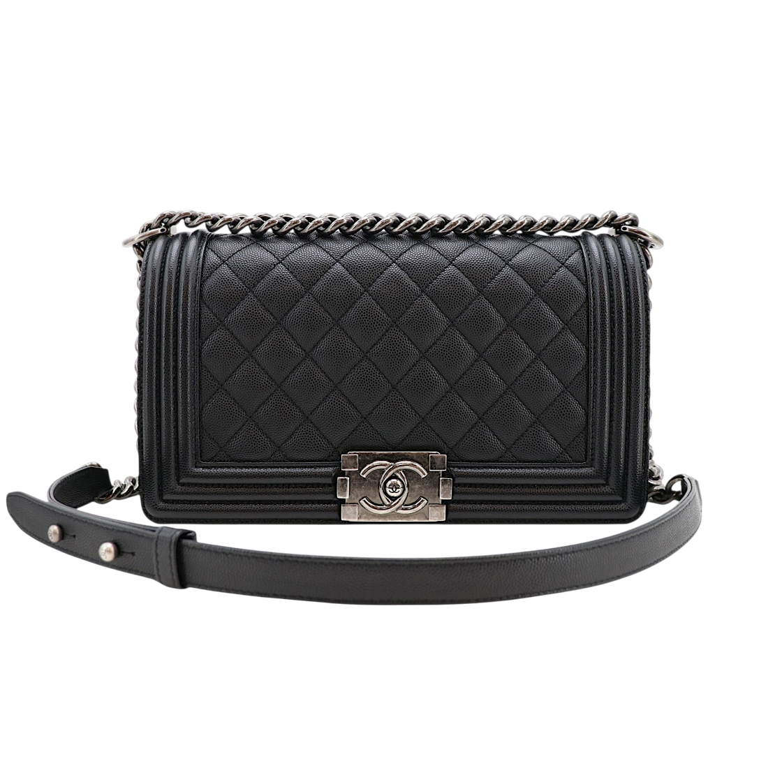 샤넬 보이백 미듐 캐비어 내장칩 A67086(Chanel Boy Bag Medium Caviar A67086) - 1