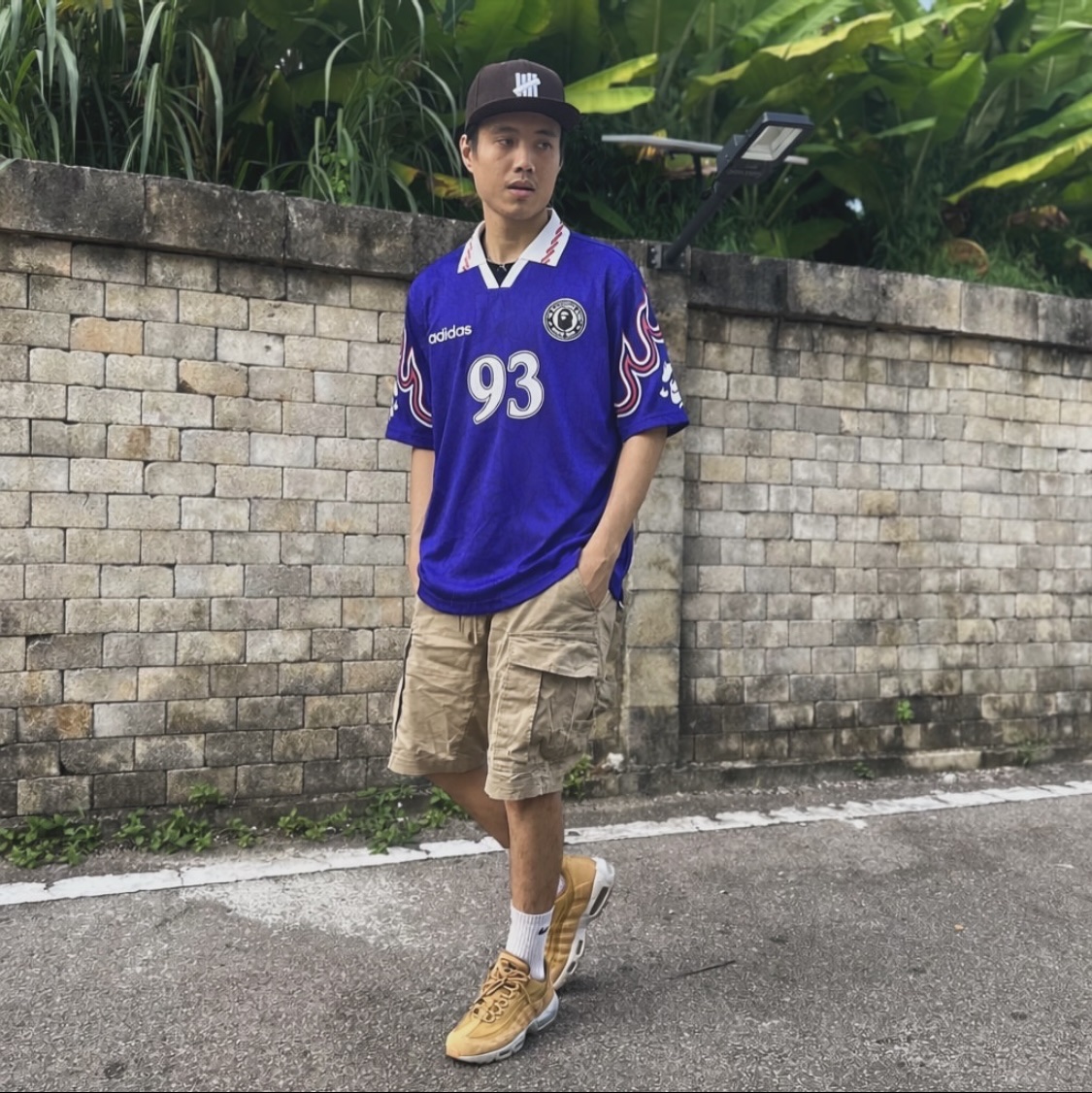 Adidas x BAPE x Edison Chen Clot Superstar Off White Branch, Adidas x BAPE Short Sleeve T-Shirt Earth Strata - KR Sizing 착용 스타일 - 7