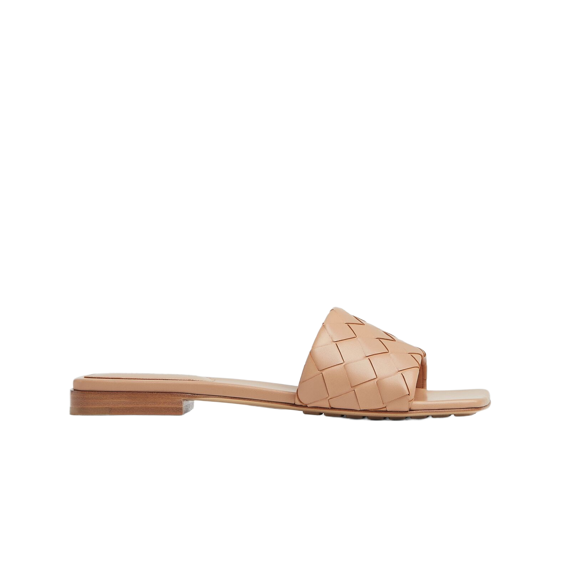 837737V2ED09912 (W) Bottega Veneta Parco Flat Mule Cipria