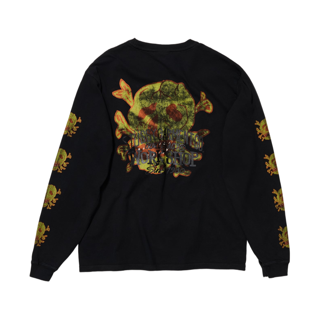 3993748 Stussy x Our Legacy Skull Pig. Dyed L/S T-Shirt Overdyed Black