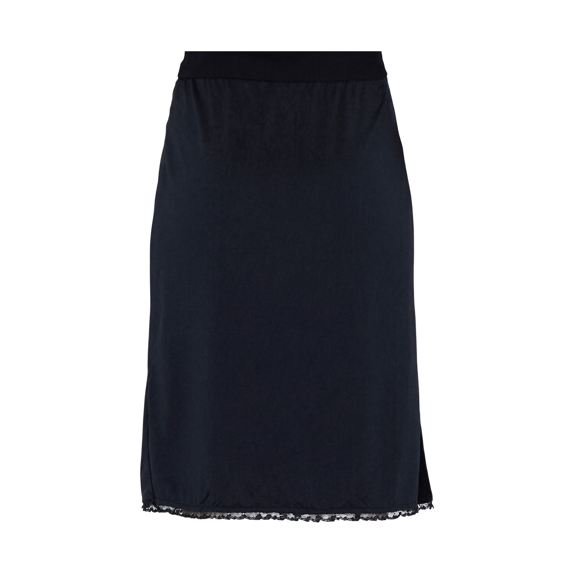 (W) 이니어 262 레이스 베이스 미디 스커트 블랙((W) Innir 262 Lace Base Midi Skirt Black)