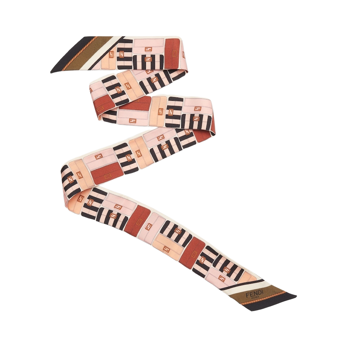 (W) 펜디 래피 실크 방도 멀티컬러((W) Fendi Wrappy Silk Bandeau Multicolour)