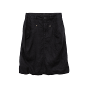 Polyteru Women Linen Midi Skirt Black