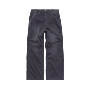 Polyteru Sulfur Dyed French Work Pants (Japanese Moleskin) Hard Washed Purple Black