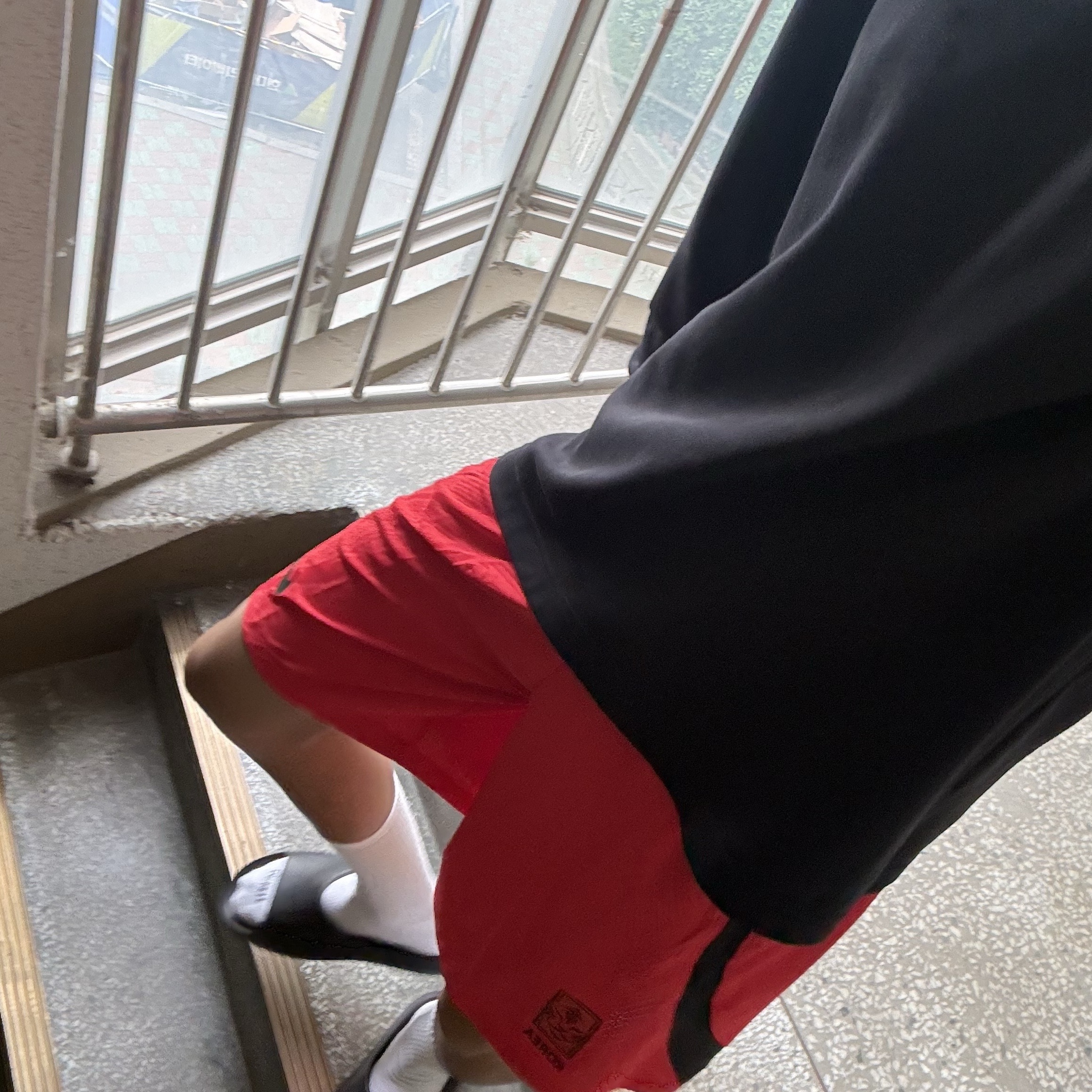 Nike Korea 2022/23 Dri-Fit ADV Player Issue Home Shorts Global Red (Non Marking Ver.), Nike ReactX Rejuven8 Slide Black 착용 스타일