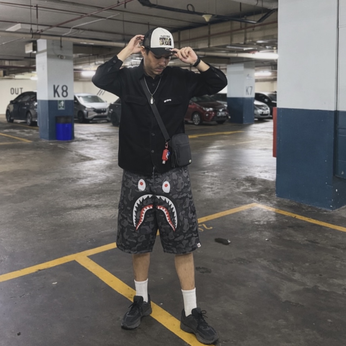 Adidas x BAPE x Edison Chen Clot Superstar Off White Branch, Adidas x BAPE Short Sleeve T-Shirt Earth Strata - KR Sizing 착용 스타일 - 3
