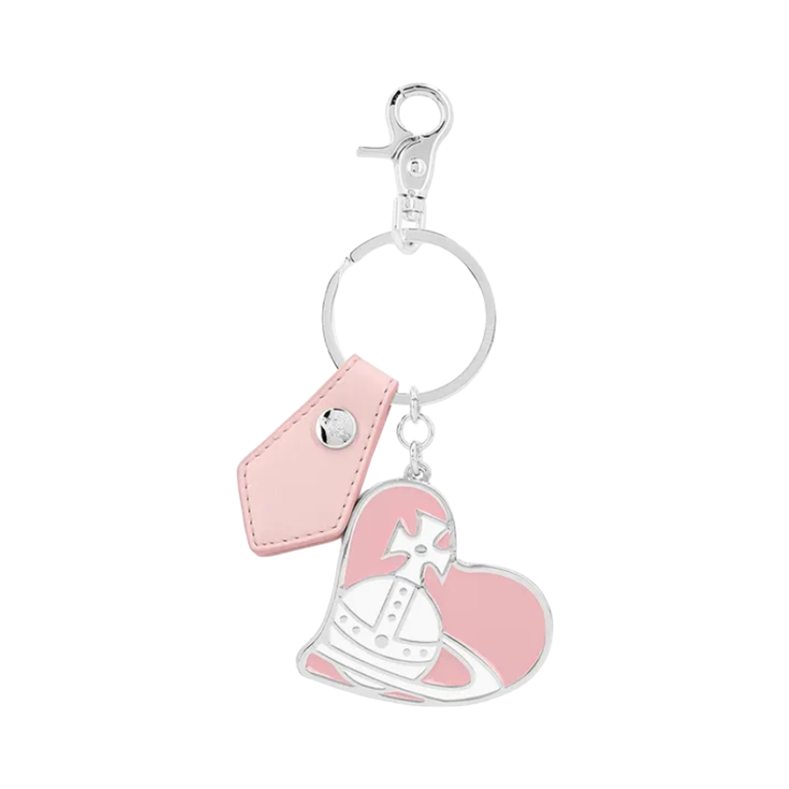 8203012TU-OM002H-G405 Vivienne Westwood Orb Logo Heart Keyring Pink
