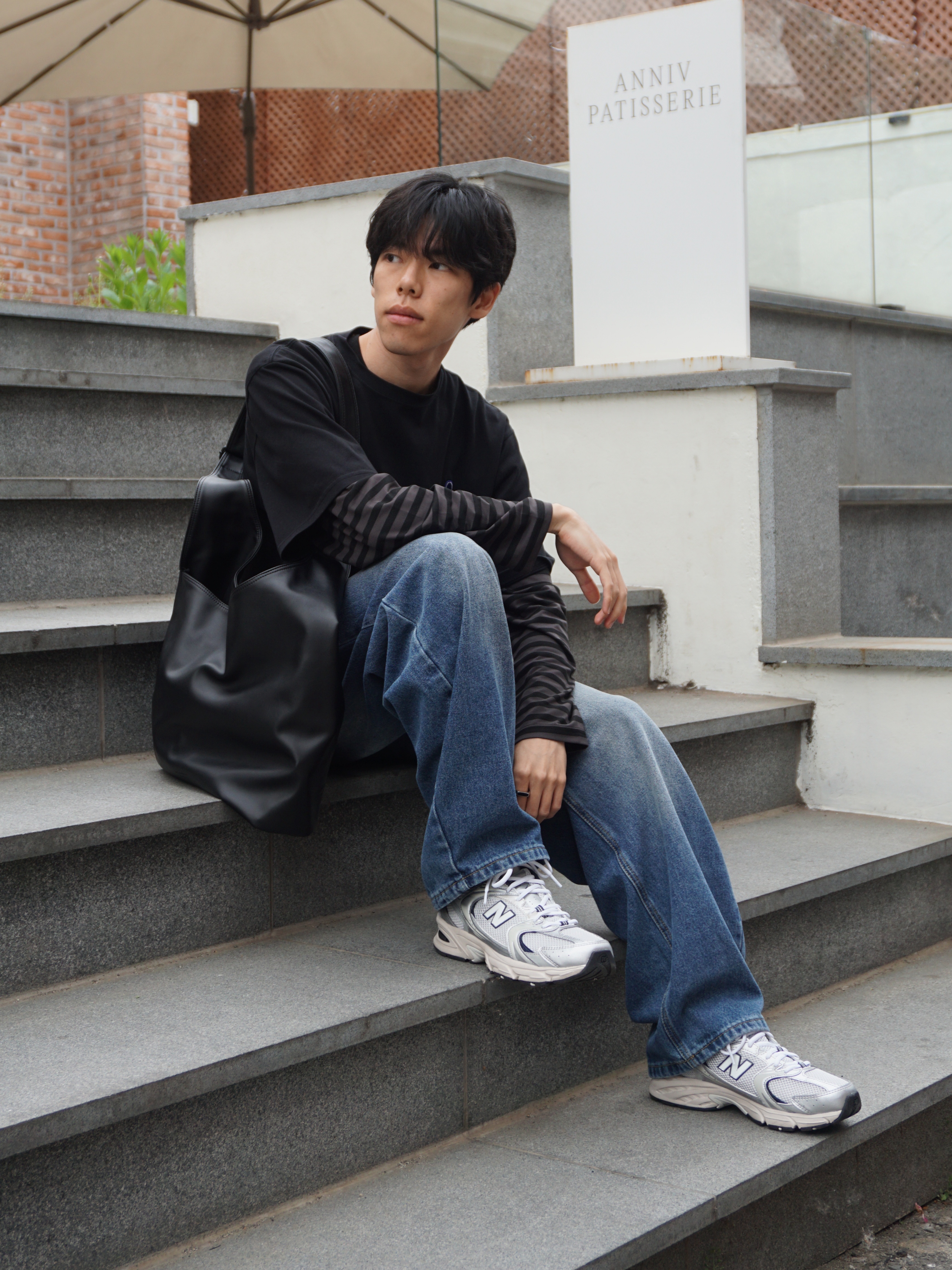 New Balance 530 Steel Grey 착용 스타일 - 1