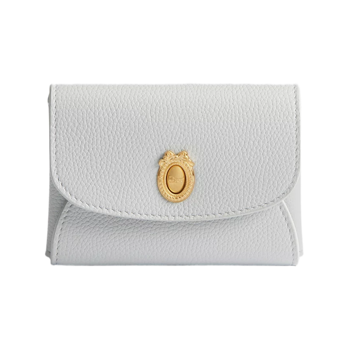 S2222QGME-M57G Dior Medallion Daylily Card Holder Grained Calfskin Gris Pietro Khaki