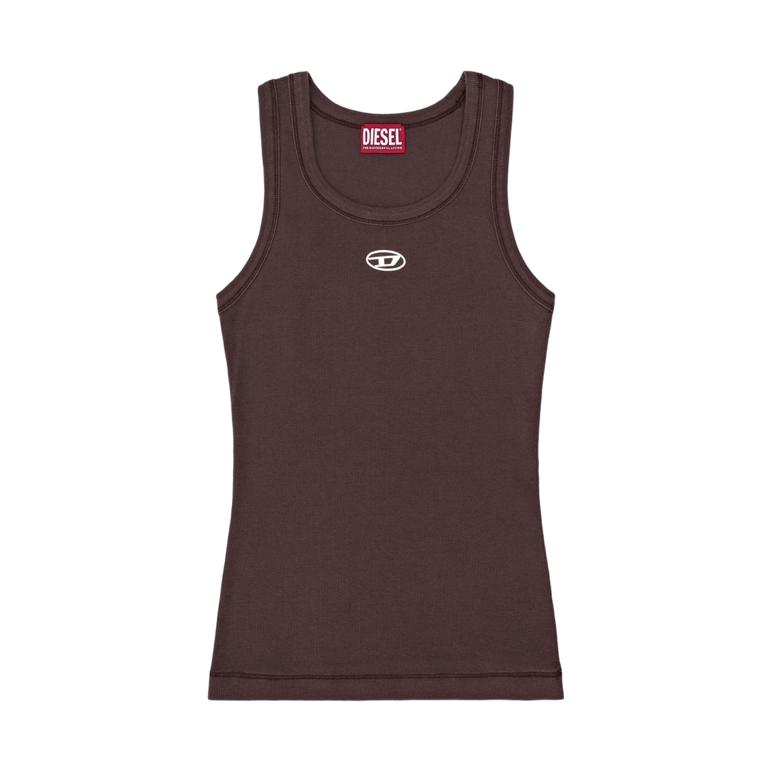 A199080JMBA-61J (W) Diesel T-Anki-Od Slim Ribbed Tank Top Brown