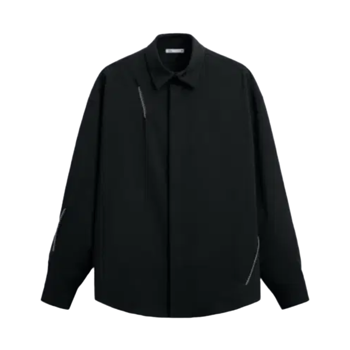 9621/653/800 Zara Contrast Stitch Overshirt Black