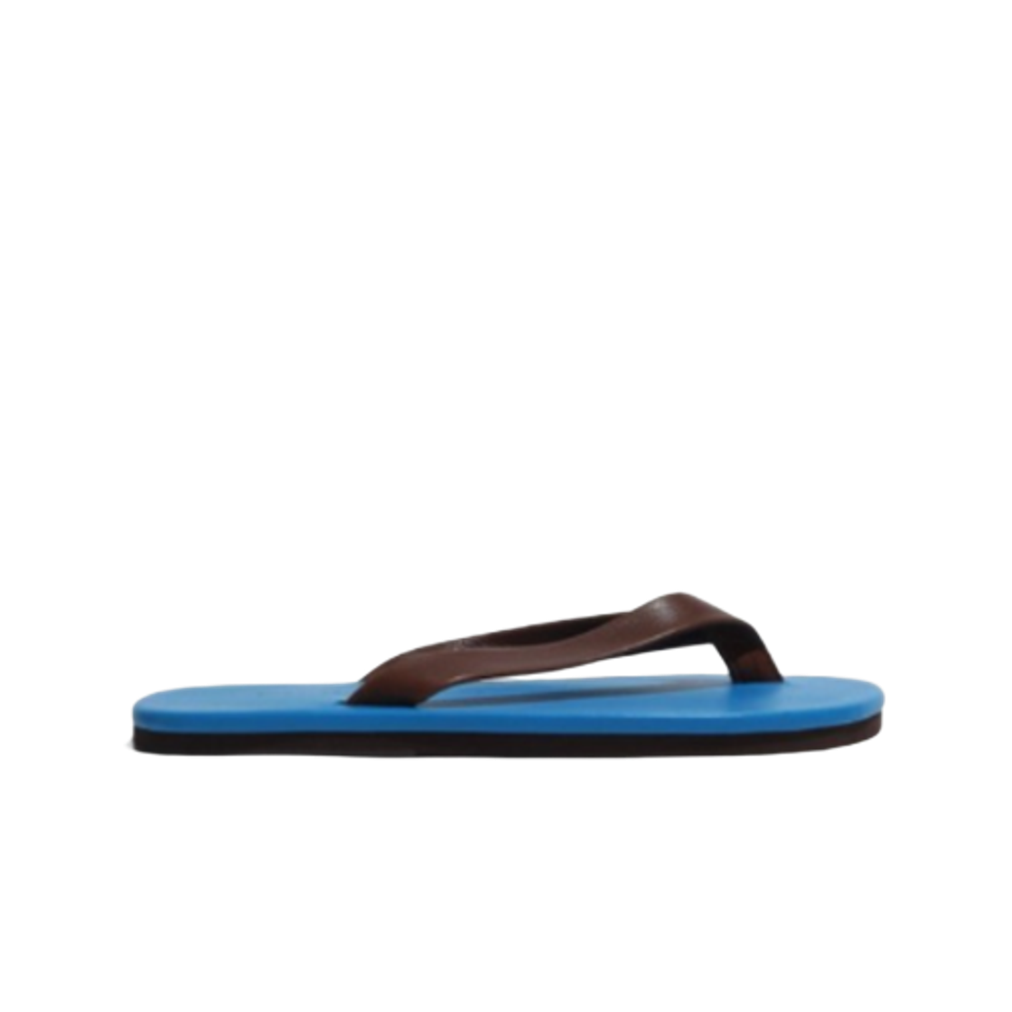 오라리 소프트 레더 플립 플랍 블루 브라운(Auralee Soft Leather Flip-Flops Blue Brown)
