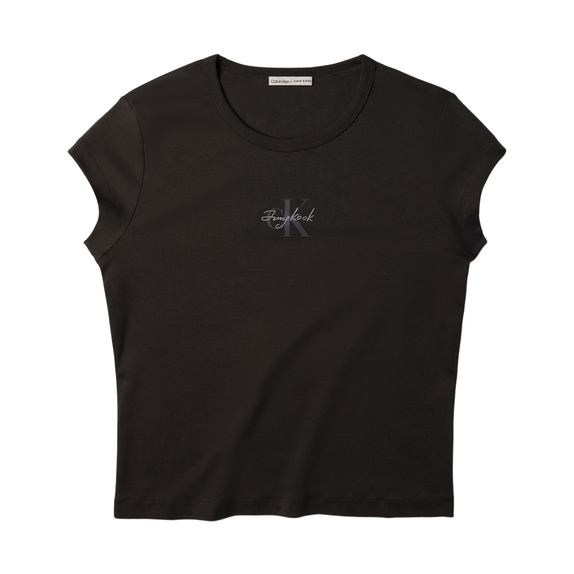 (W) 캘빈 클라인 x 정국 모노그램 베이비 숏슬리브 티셔츠 피트((W) Calvin Klein x Jung Kook Monogram Baby Short Sleeve T-Shirt Peat)