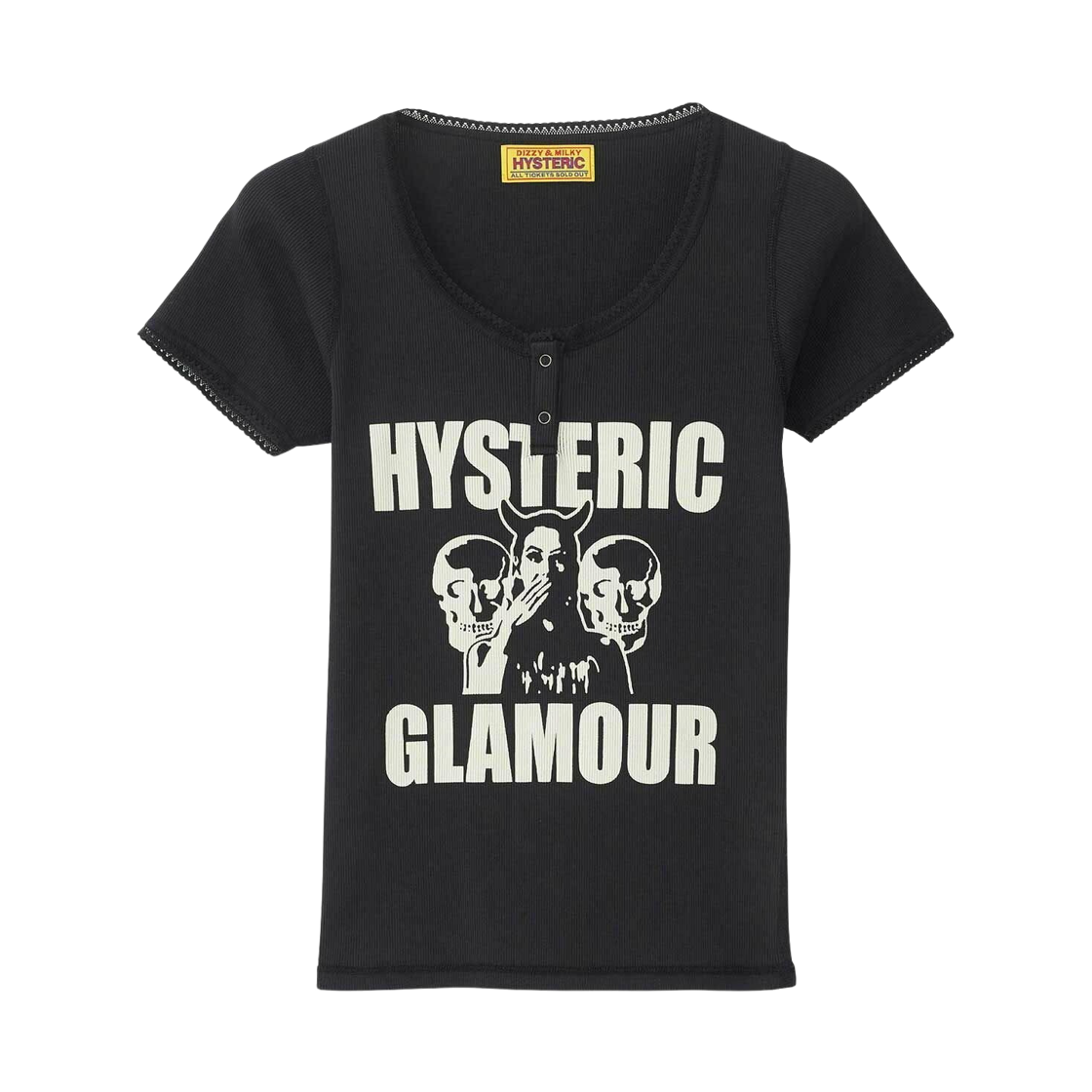 01261CT34 (W) Hysteric Glamour Evil Skull Chibi T-Shirt Black