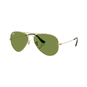 Ray-Ban Aviator Large Metal Polished Arista Gold Frame Green Lense Adjustable Nosepads