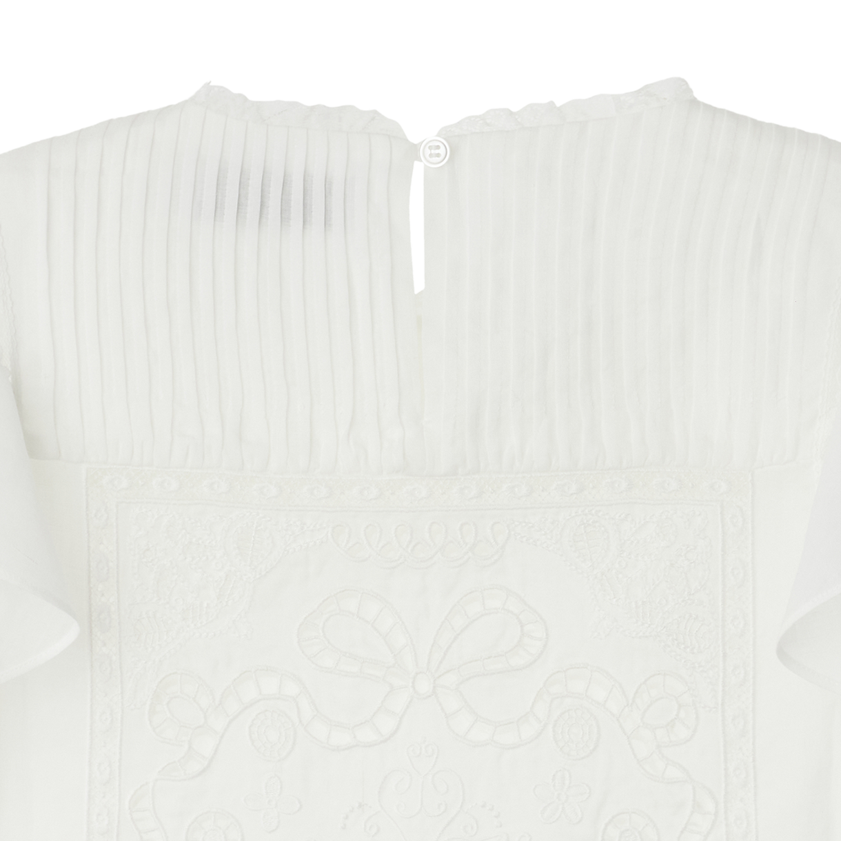 셀프 포트레이트 우먼 라미 레이스 프릴 탑 화이트 - 26FW(Self Portrait Women Ramie Lace Frill Top White - 26FW) - 6