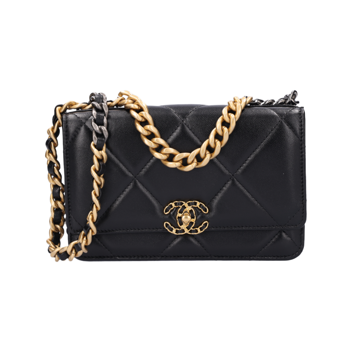 샤넬 19 체인 지갑 램스킨 블랙(Chanel 19 Chain Wallet in Black Lambskin)
