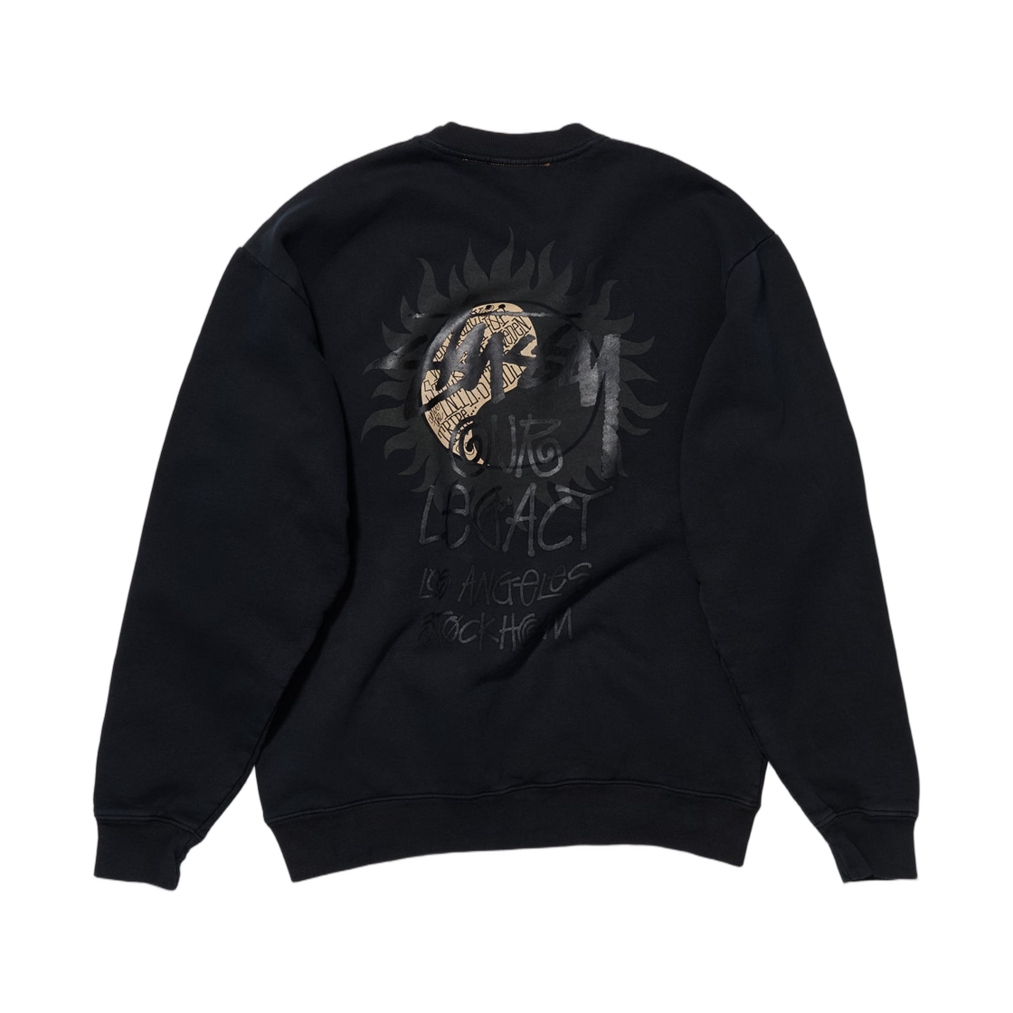 3913654 Stussy x Our Legacy Sun Pig. Dyed Crew Caramel Overdyed Black