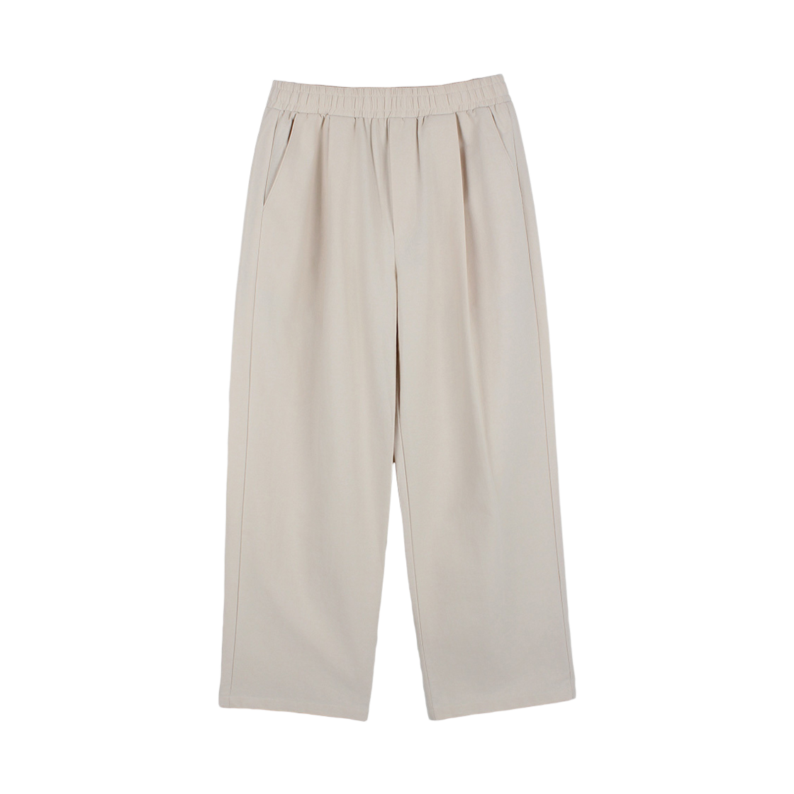 지크립 린넨 라이크 밴딩 원핀턱 와이드 팬츠베이지(GCLIP Linen-Like  Waist-Banding One Pintuck Wide Pants BEIGE)