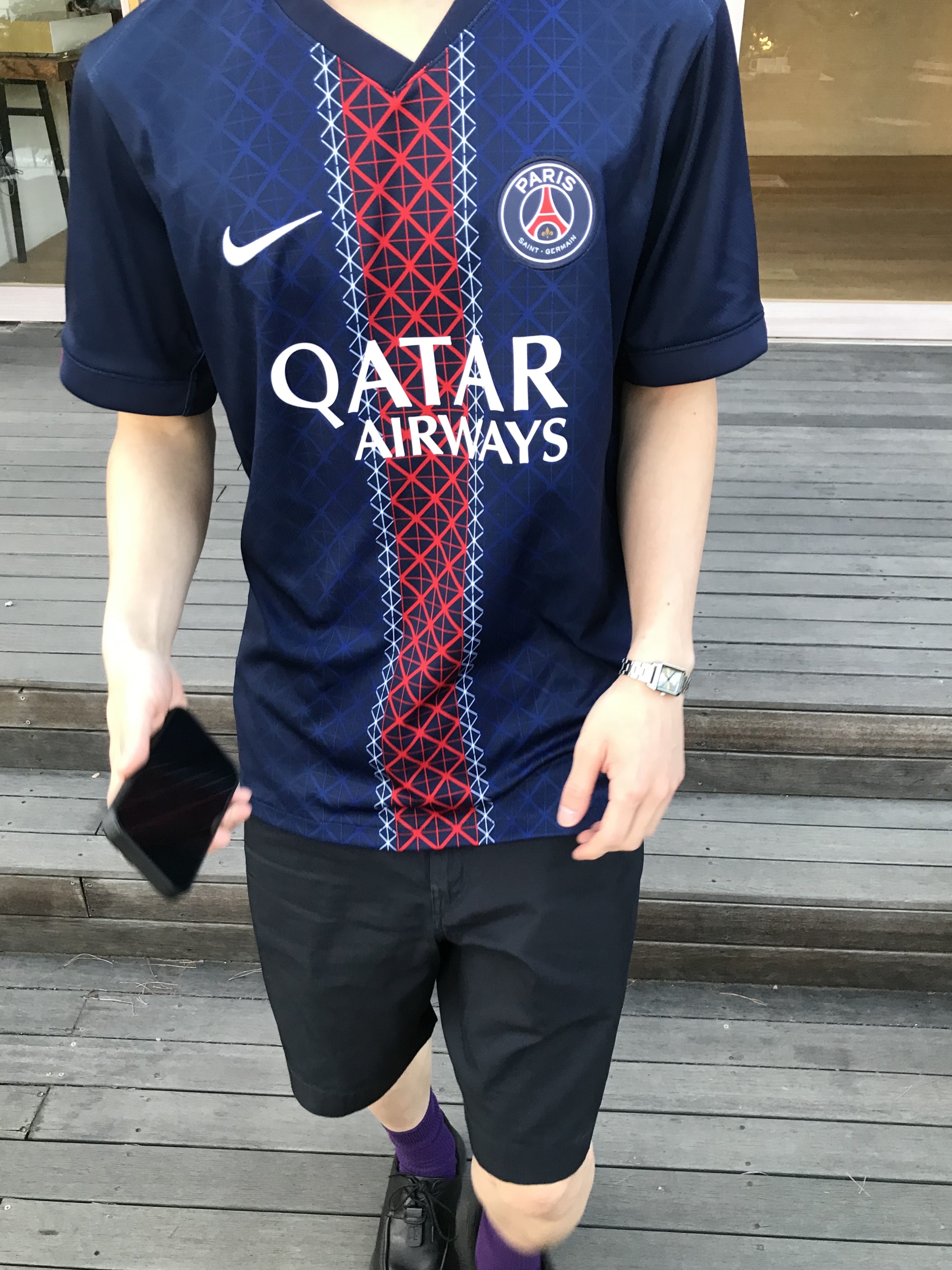 Nike Paris Saint-Germain 2025/26 Stadium Home Dri-Fit Soccer Replica Jersey Midnight Navy (Non Marking Ver.) 착용 스타일 - 3