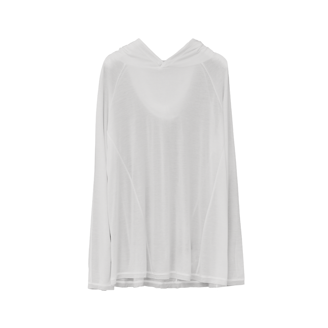 폴리테루 우먼 시어 후디 화이트(Polyteru Women Sheer Hoodie White)