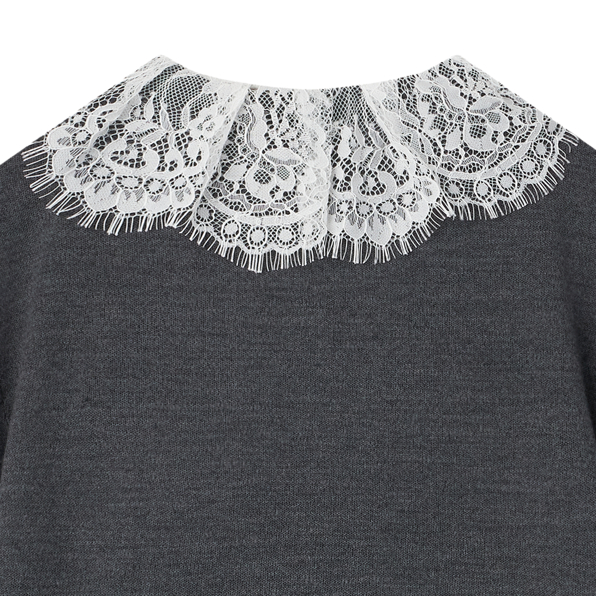 셀프 포트레이트 우먼 레이스 칼라 니트 가디건 그레이 - 26FW(Self Portrait Women Lace Collar Knit Cardigan Gery - 26FW) - 6