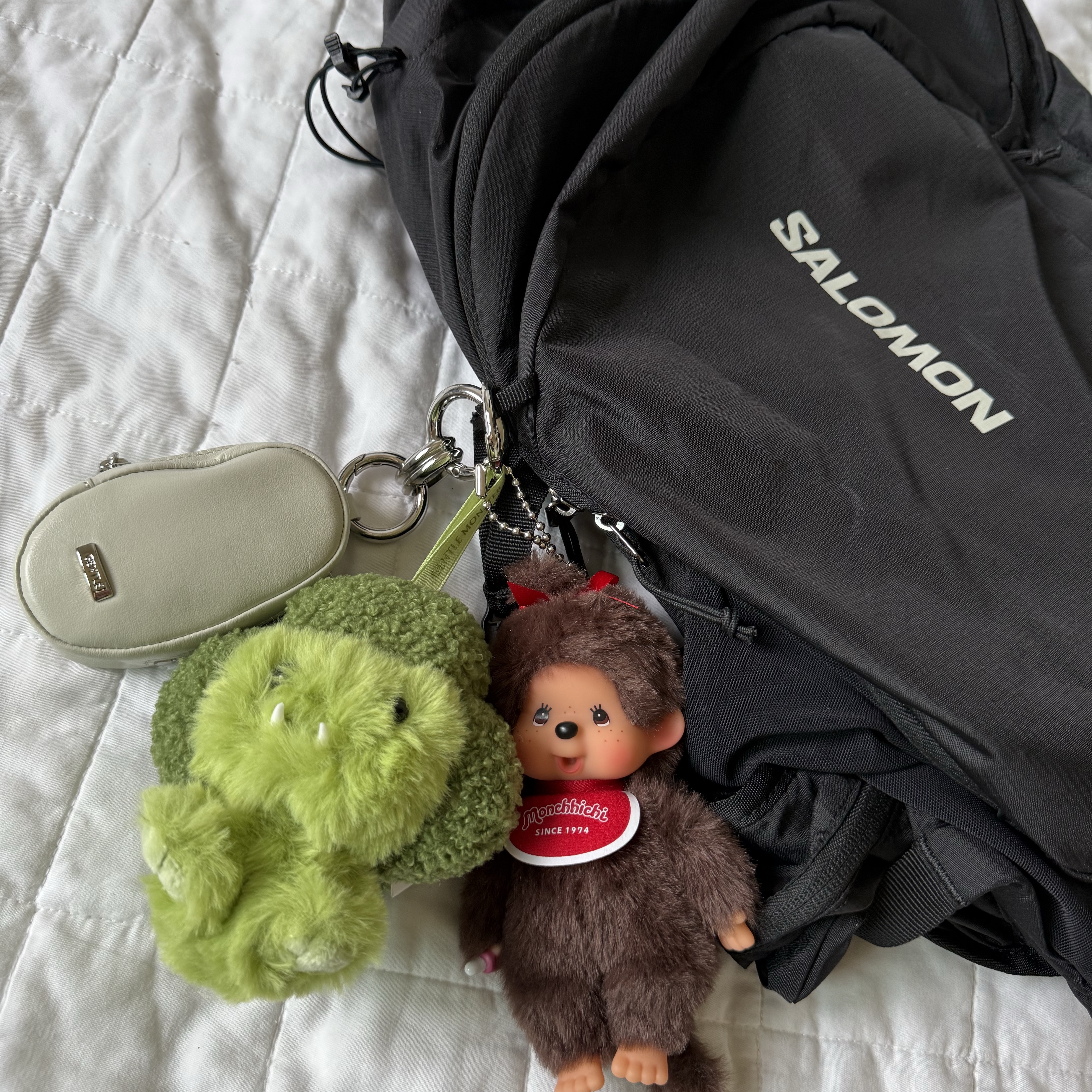 Monchhichi SS Girl Key Chain Brown, Salomon Trailblazer 20 Black 착용 스타일 - 1