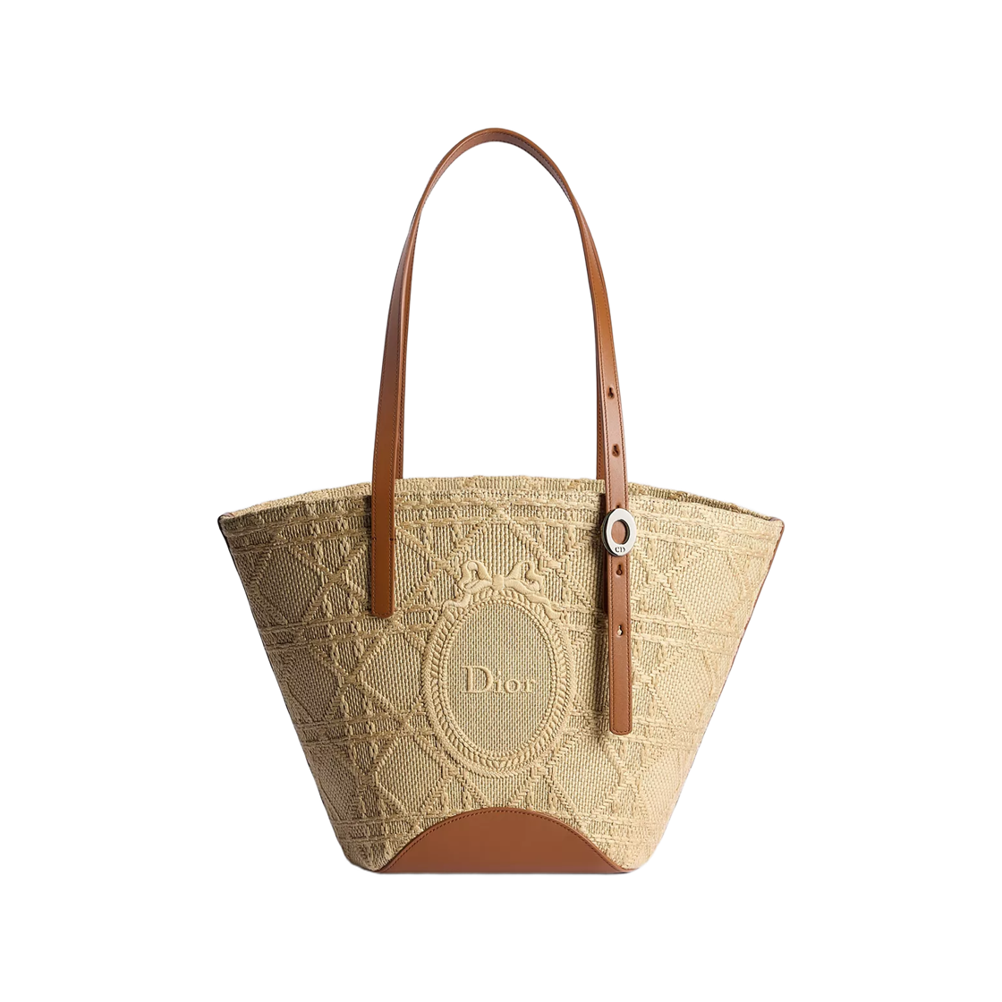 M1424OEJP-M918 Dior Blooming Bag Small Raffia Effect Cannage Fabric & Raffia Effect Dior Medallion
