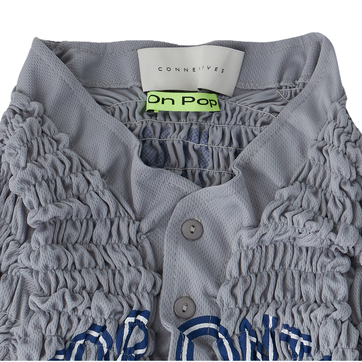 코너 아이브스 우먼 리컨스티튜티드 셔링 베이스볼 저지 멀티 - 26FW(Conner Ives Women Reconstituted Shirred Baseball Jersey Multi - 26FW) - 3