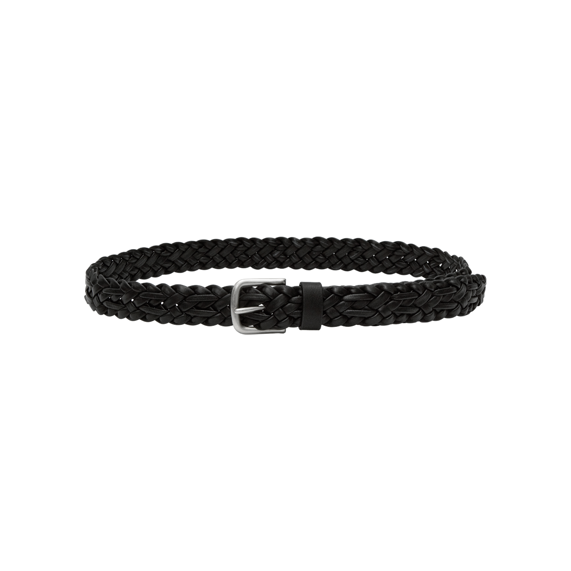 폴리테루 브레이디드 레더 벨트 블랙(Polyteru Braided Leather Belt Black)
