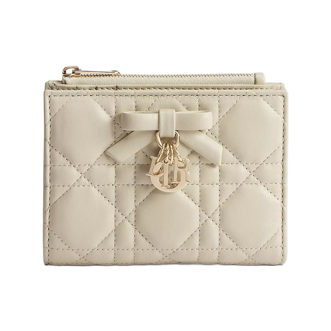 S2605OUQA-M79U Dior Lady Dior Dahlia Wallet Cannage Lambskin Craie