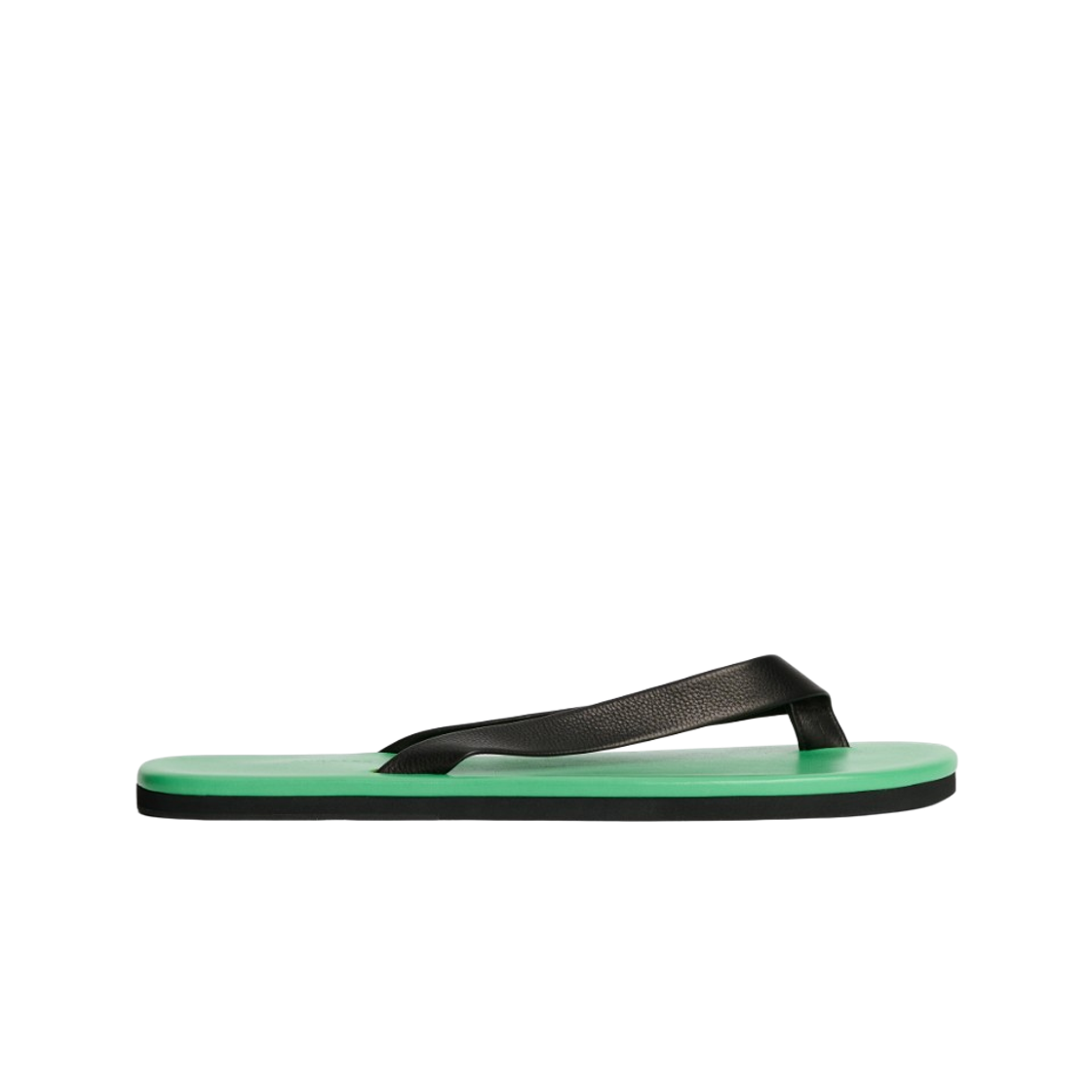 오라리 소프트 레더 플립 플랍 그린 블랙(Auralee Soft Leather Flip-Flops Green Black)