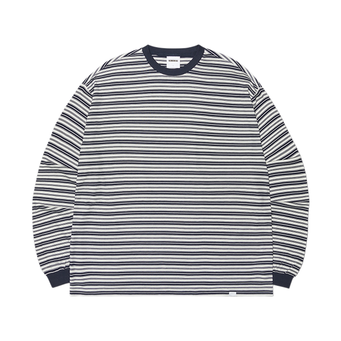 노매뉴얼 오프빗 스트라이프 롱 슬리브 티 블랙(NOMANUAL Offbeat Stripe Long Sleeve Tee Black) - 1