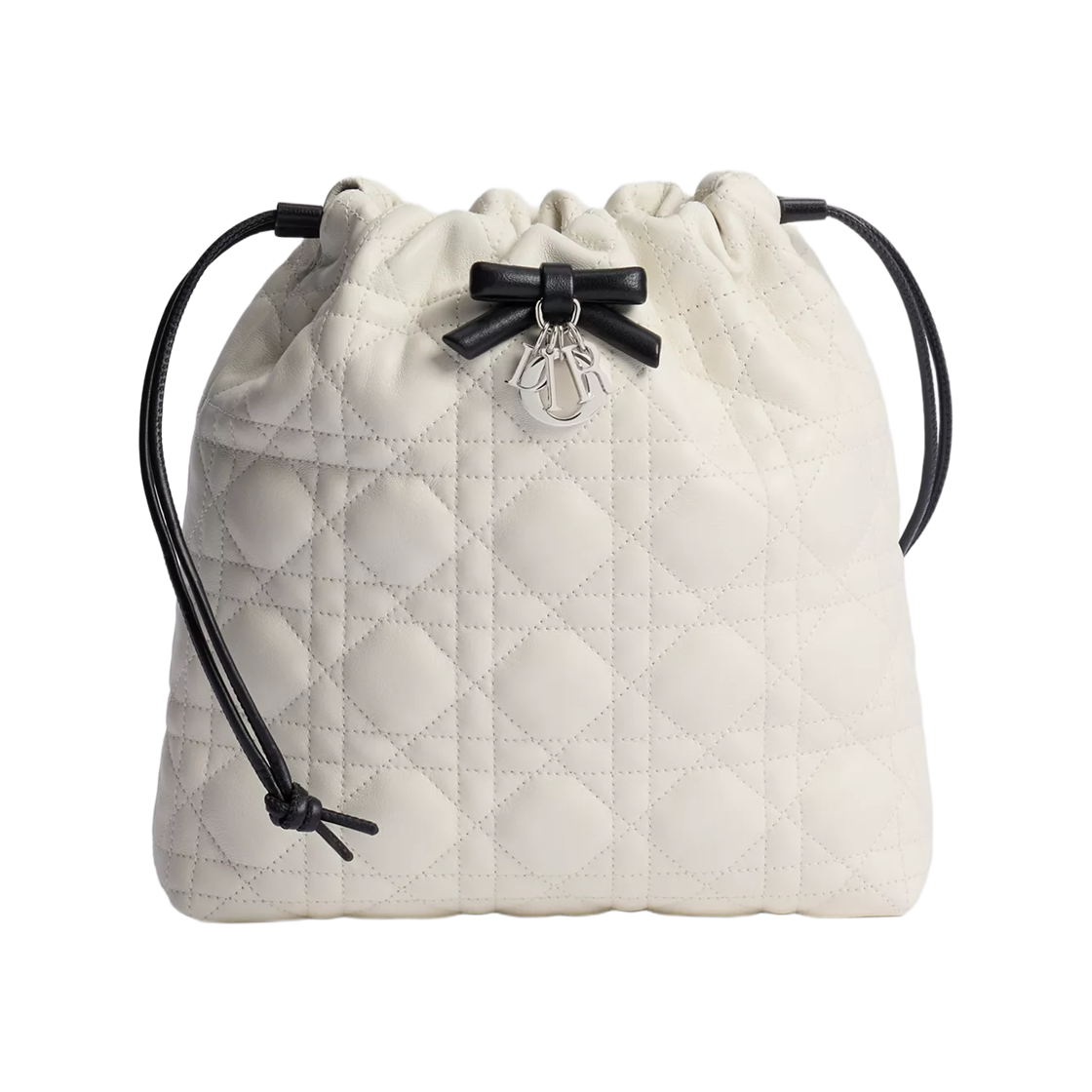 S2611PUQC-M06E Dior Adiorable Mini Bucket Bag Cannage Lambskin Latte Black