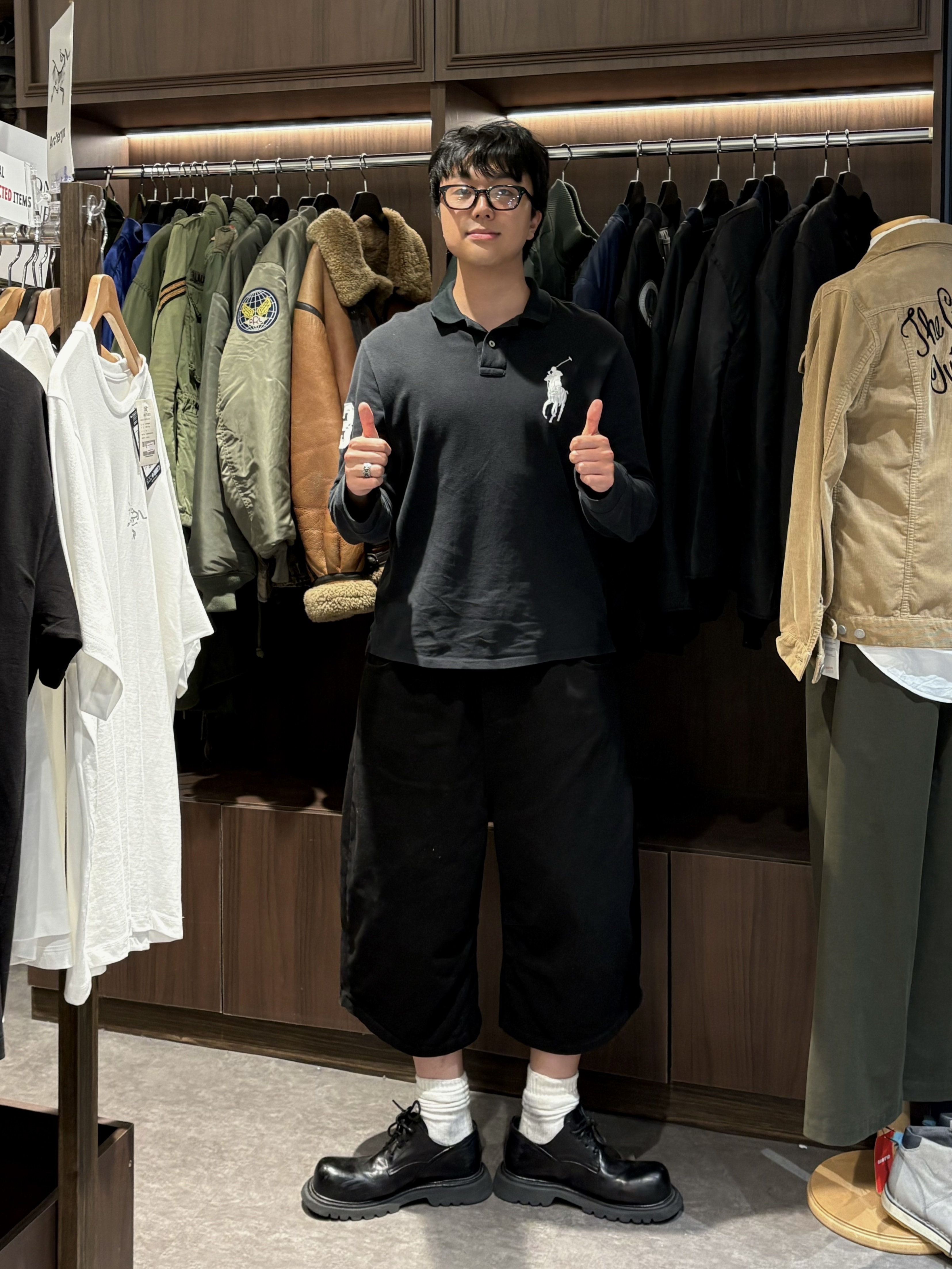 [10% 적립] Polo Ralph Lauren Custom Slim Fit Mesh Polo Knit Polo Black - 26FW, Balenciaga Steroid Derby Black 착용 스타일