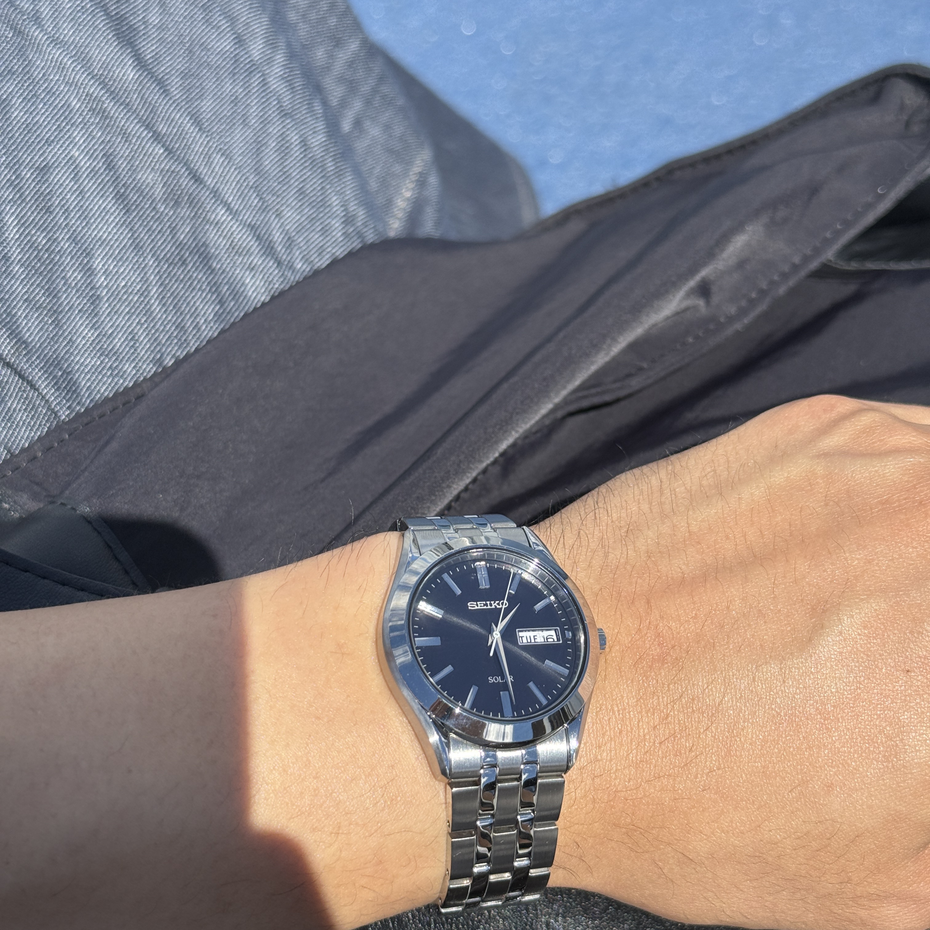 Seiko Spirit SBPX083 37.4mm Stainless Steel Black, Gentle Monster Ghost 01 Black 착용 스타일 - 2