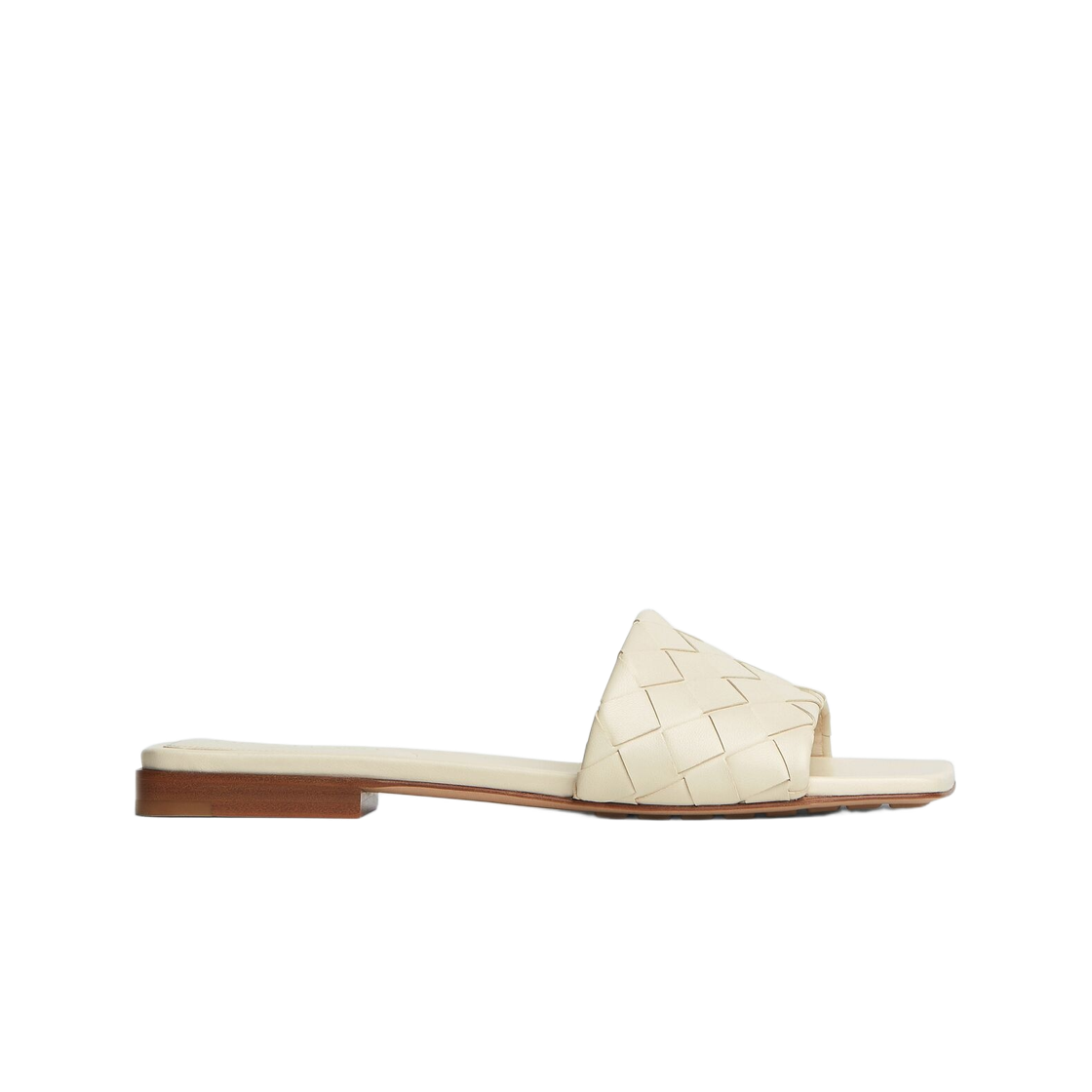 837737V2ED09031 (W) Bottega Veneta Parco Flat Mule Sea Salt